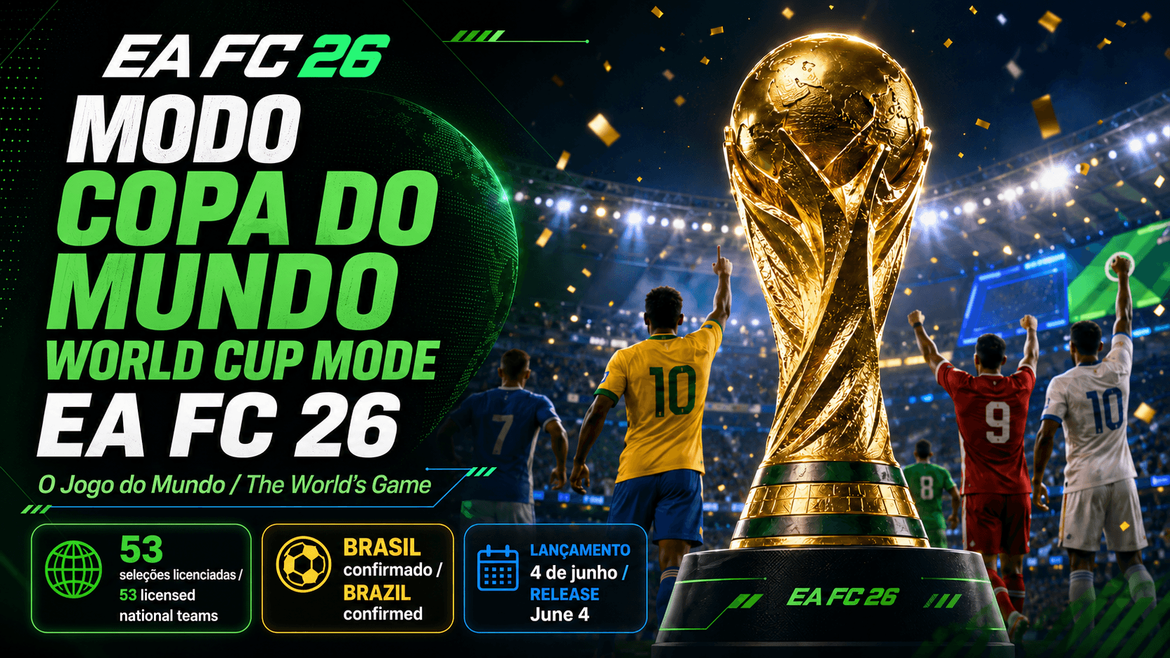 Modo Copa do Mundo EA FC 26: seleções, Brasil e novidades Modo Copa do Mundo EA FC 26: seleções, Brasil e novidades
